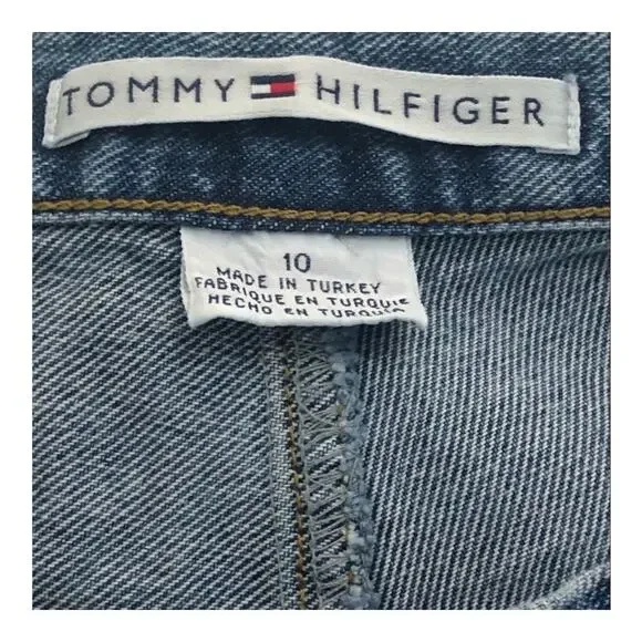 Tommy Hilfiger Vintage High-Waist Capri Mom Jeans Size 10 – Split Seam Retro - Picture 5 of 16